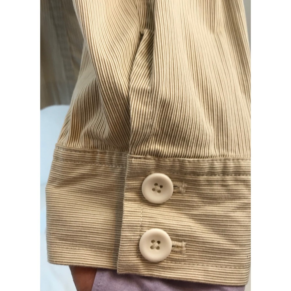 Rafaella Women Jacket Blazer Dobby Stripe Cream Cotton Two Buttons Size 20W - Picture 7 of 12